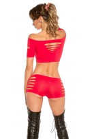 Sexy panties met uitsparingen rood